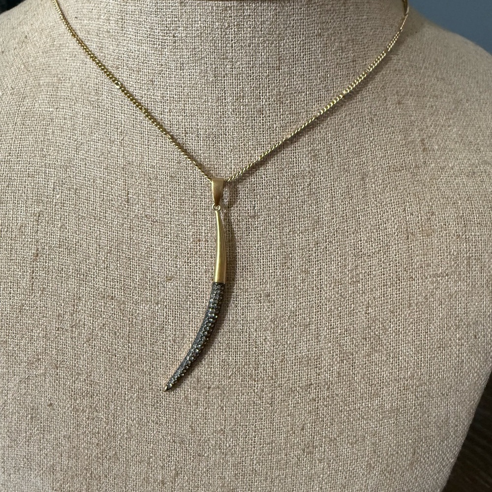 Stella & Dot Gold Necklace with Silver Pendant